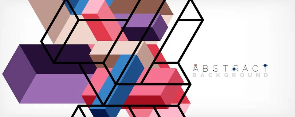 Abstract background. 3d cubes, cubic elements and blocks. Techno or business イラスト素材