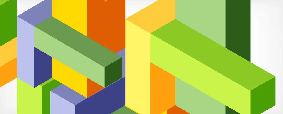 Abstract background. 3d cubes, cubic elements and blocks. Techno or business Stock Illustration