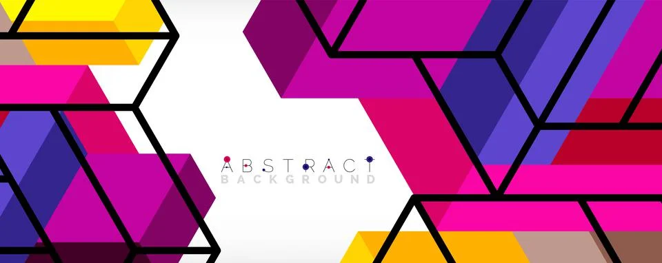 Abstract background. 3d cubes, cubic elements and blocks. Techno or business Stock Illustration