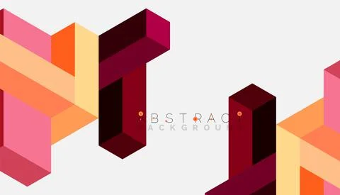 Abstract background. 3d cubes, cubic elements and blocks. Techno or business Illustrazione stock