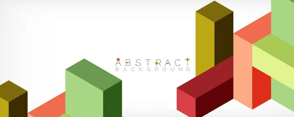 Abstract background. 3d cubes, cubic elements and blocks. Techno or business Illustrazione stock