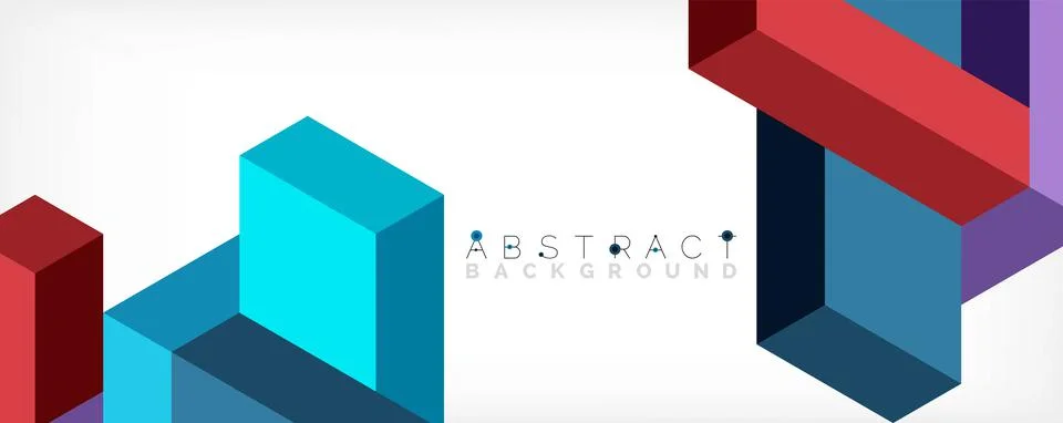 Abstract background. 3d cubes, cubic elements and blocks. Techno or business 스톡 일러스트