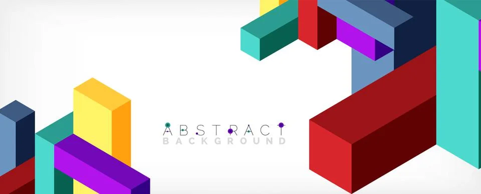 Abstract background. 3d cubes, cubic elements and blocks. Techno or business Stock Illustration