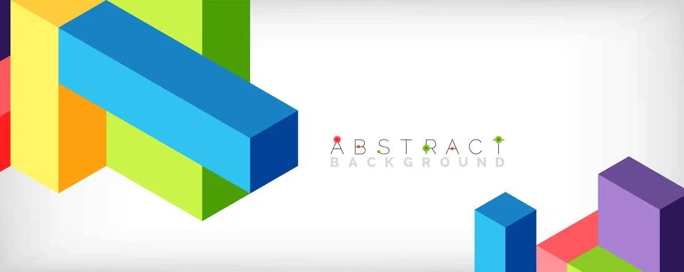 Abstract background. 3d cubes, cubic elements and blocks. Techno or business Illustrazione stock