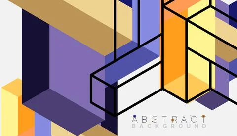 Abstract background. 3d cubes, cubic elements and blocks. Techno or business 스톡 일러스트