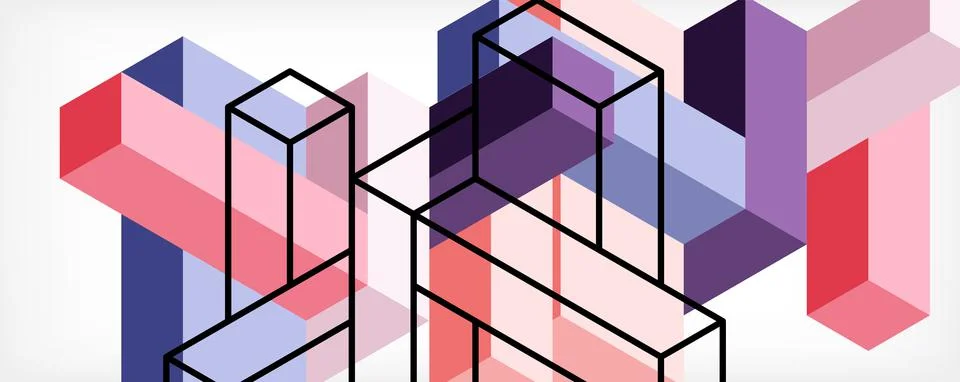 Abstract background. 3d cubes, cubic elements and blocks. Techno or business イラスト素材