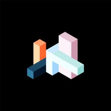 Abstract background. 3d cubes, cubic elements and blocks. Techno or business Illustrazione stock