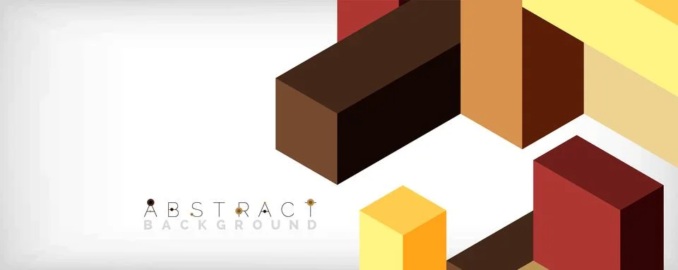 Abstract background. 3d cubes, cubic elements and blocks. Techno or business Stock Illustration