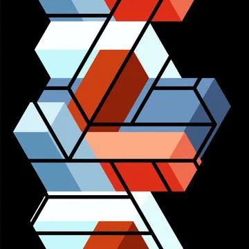 Abstract background. 3d cubes, cubic elements and blocks. Techno or business イラスト素材