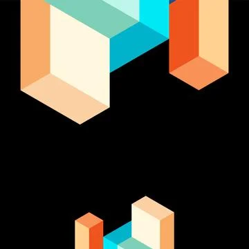 Abstract background. 3d cubes, cubic elements and blocks. Techno or business Illustrazione stock