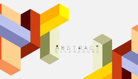 Abstract background. 3d cubes, cubic elements and blocks. Techno or business 스톡 일러스트