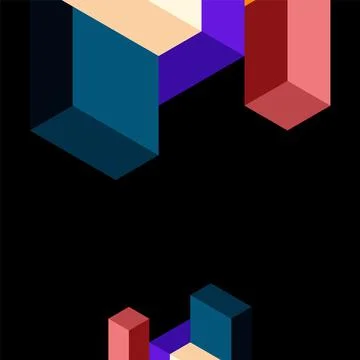 Abstract background. 3d cubes, cubic elements and blocks. Techno or business Stockillustratie