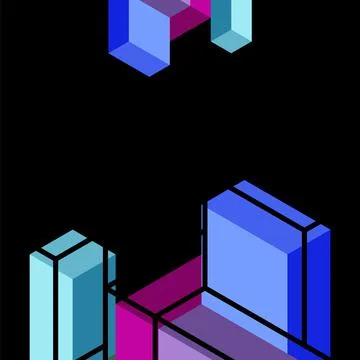 Abstract background. 3d cubes, cubic elements and blocks. Techno or business Illustrazione stock