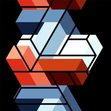 Abstract background. 3d cubes, cubic elements and blocks. Techno or business Illustrazione stock