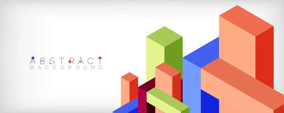 Abstract background. 3d cubes, cubic elements and blocks. Techno or business Illustrazione stock