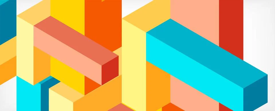 Abstract background. 3d cubes, cubic elements and blocks. Techno or business 스톡 일러스트