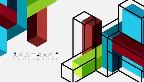 Abstract background. 3d cubes, cubic elements and blocks. Techno or business イラスト素材