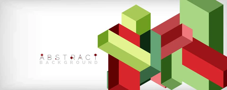 Abstract background. 3d cubes, cubic elements and blocks. Techno or business Illustrazione stock
