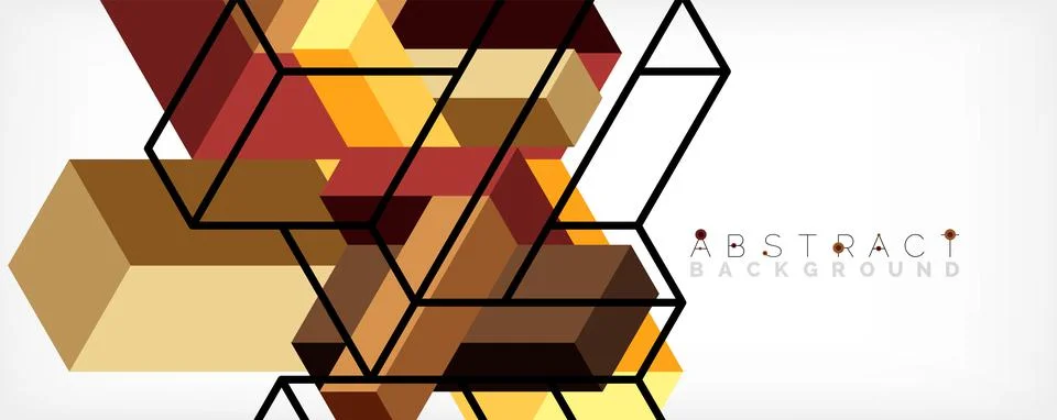 Abstract background. 3d cubes, cubic elements and blocks. Techno or business 스톡 일러스트