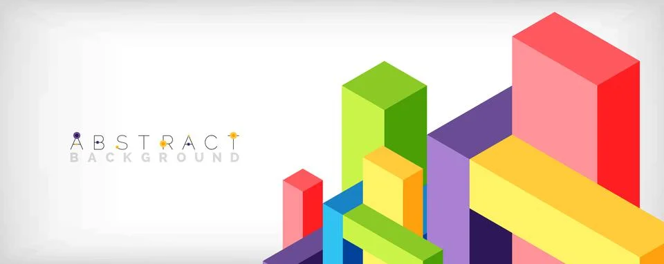 Abstract background. 3d cubes, cubic elements and blocks. Techno or business Stock Illustration