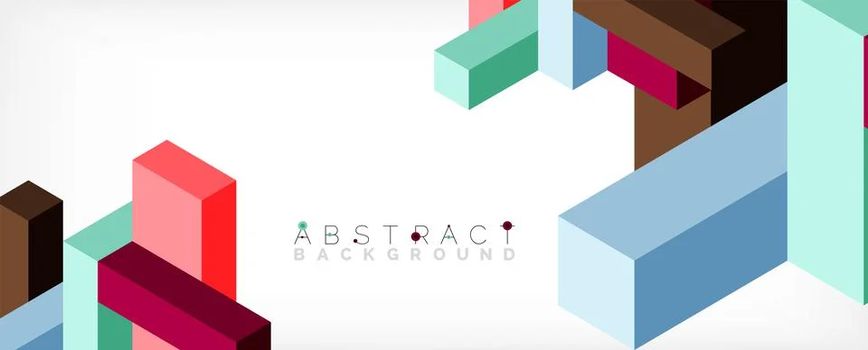 Abstract background. 3d cubes, cubic elements and blocks. Techno or business Illustrazione stock