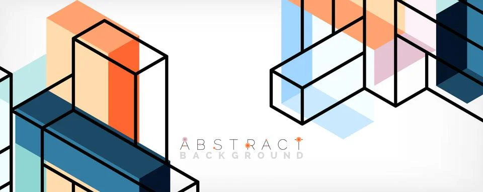 Abstract background. 3d cubes, cubic elements and blocks. Techno or business Illustrazione stock
