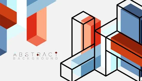 Abstract background. 3d cubes, cubic elements and blocks. Techno or business イラスト素材