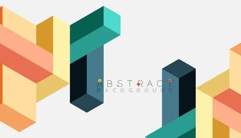 Abstract background. 3d cubes, cubic elements and blocks. Techno or business Stock Illustration