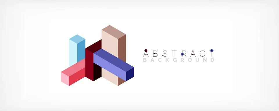 Abstract background. 3d cubes, cubic elements and blocks. Techno or business 스톡 일러스트