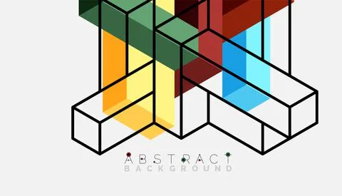 Abstract background. 3d cubes, cubic elements and blocks. Techno or business Illustrazione stock