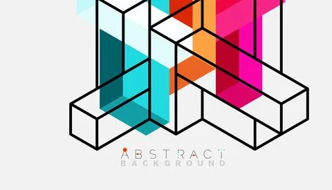 Abstract background. 3d cubes, cubic elements and blocks. Techno or business 스톡 일러스트