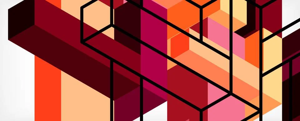 Abstract background. 3d cubes, cubic elements and blocks. Techno or business 스톡 일러스트