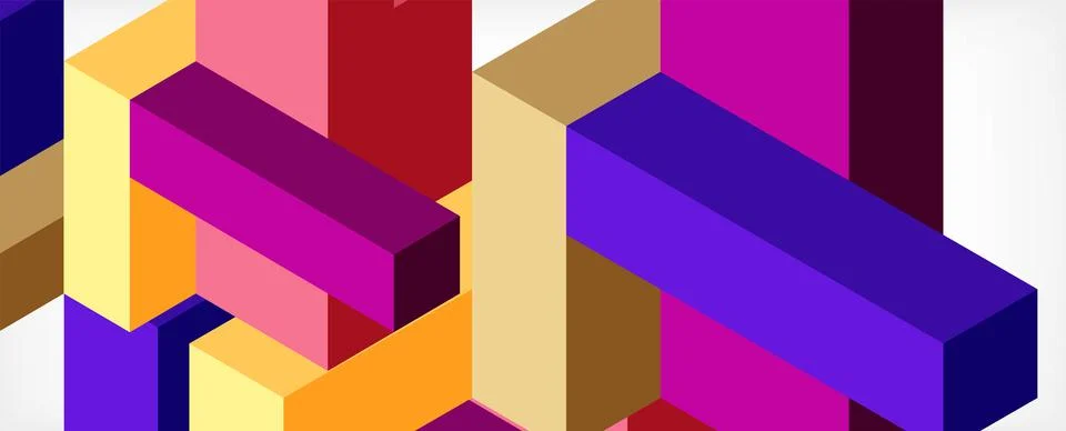 Abstract background. 3d cubes, cubic elements and blocks. Techno or business Illustrazione stock