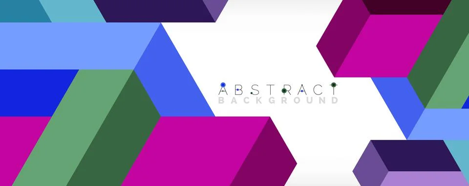 Abstract background. 3d cubes, cubic elements and blocks. Techno or business Illustrazione stock