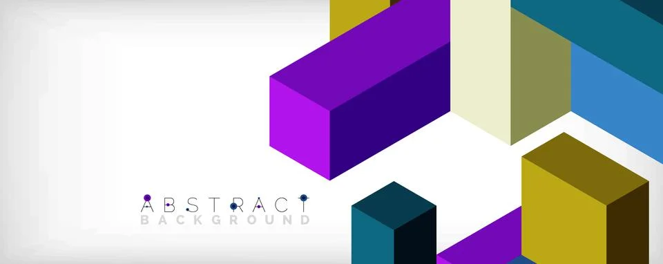 Abstract background. 3d cubes, cubic elements and blocks. Techno or business 스톡 일러스트