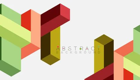 Abstract background. 3d cubes, cubic elements and blocks. Techno or business Stock Illustration