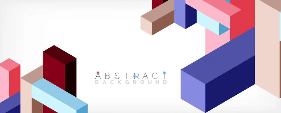 Abstract background. 3d cubes, cubic elements and blocks. Techno or business 스톡 일러스트
