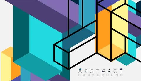 Abstract background. 3d cubes, cubic elements and blocks. Techno or business 스톡 일러스트