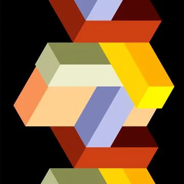 Abstract background. 3d cubes, cubic elements and blocks. Techno or business イラスト素材