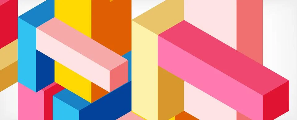 Abstract background. 3d cubes, cubic elements and blocks. Techno or business 스톡 일러스트