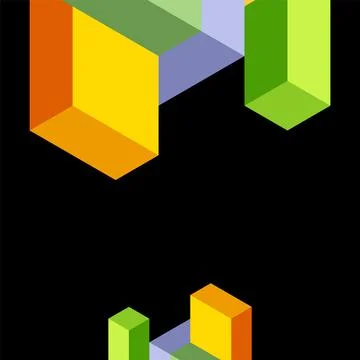 Abstract background. 3d cubes, cubic elements and blocks. Techno or business 스톡 일러스트