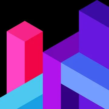 Abstract background. 3d cubes, cubic elements and blocks. Techno or business 스톡 일러스트