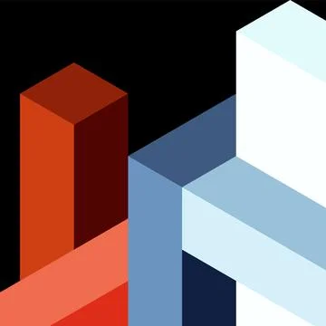 Abstract background. 3d cubes, cubic elements and blocks. Techno or business Stockillustratie