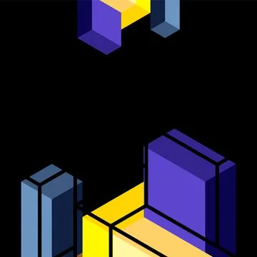 Abstract background. 3d cubes, cubic elements and blocks. Techno or business Stock Illustration