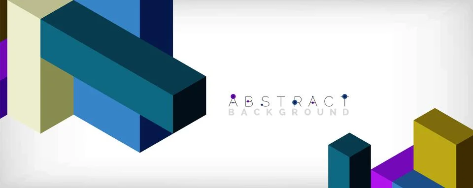 Abstract background. 3d cubes, cubic elements and blocks. Techno or business 스톡 일러스트
