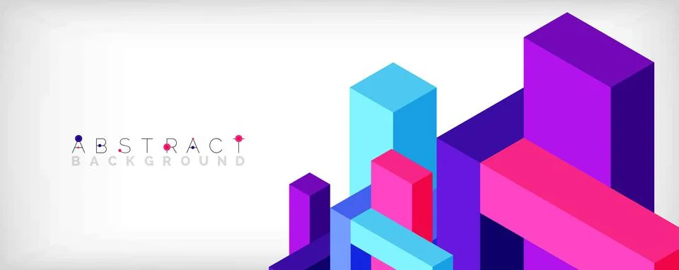 Abstract background. 3d cubes, cubic elements and blocks. Techno or business 스톡 일러스트