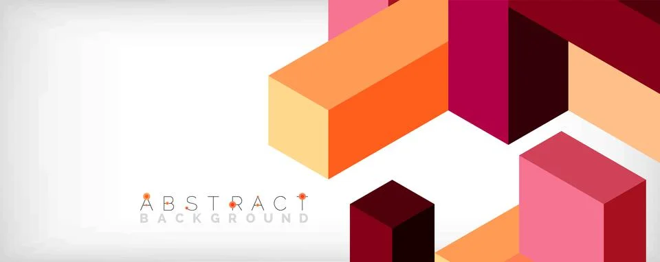 Abstract background. 3d cubes, cubic elements and blocks. Techno or business 스톡 일러스트