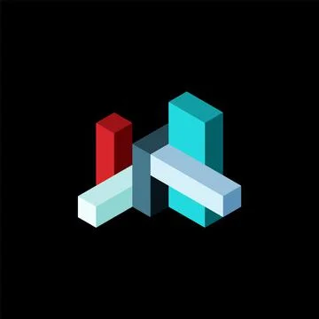 Abstract background. 3d cubes, cubic elements and blocks. Techno or business Stock Illustration