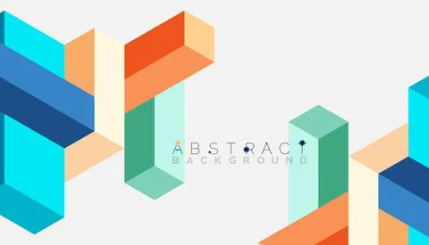 Abstract background. 3d cubes, cubic elements and blocks. Techno or business 스톡 일러스트