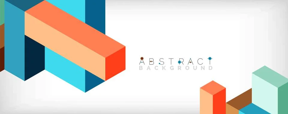 Abstract background. 3d cubes, cubic elements and blocks. Techno or business イラスト素材